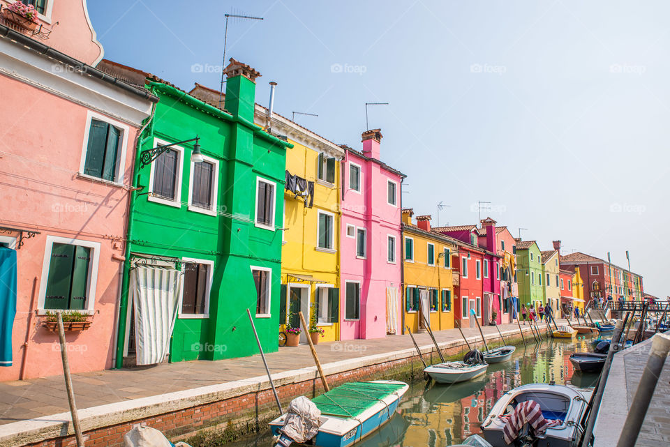 Houses at the waterfront in Burano