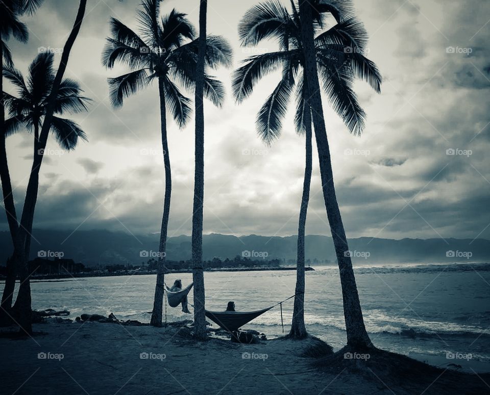 Watching waves on the North Shore of Oahu