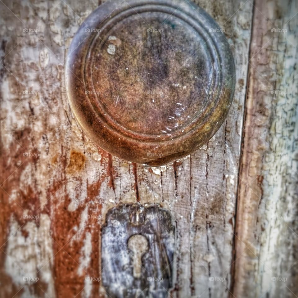 close up of vintage doorknob