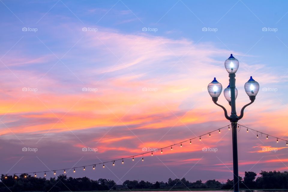 sunset at the riverfront 