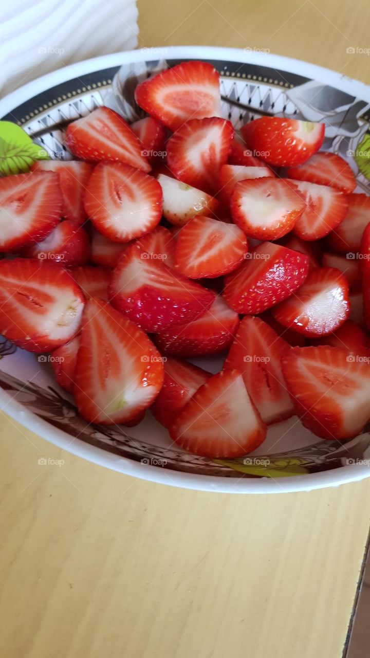 Cleaned strawberries
