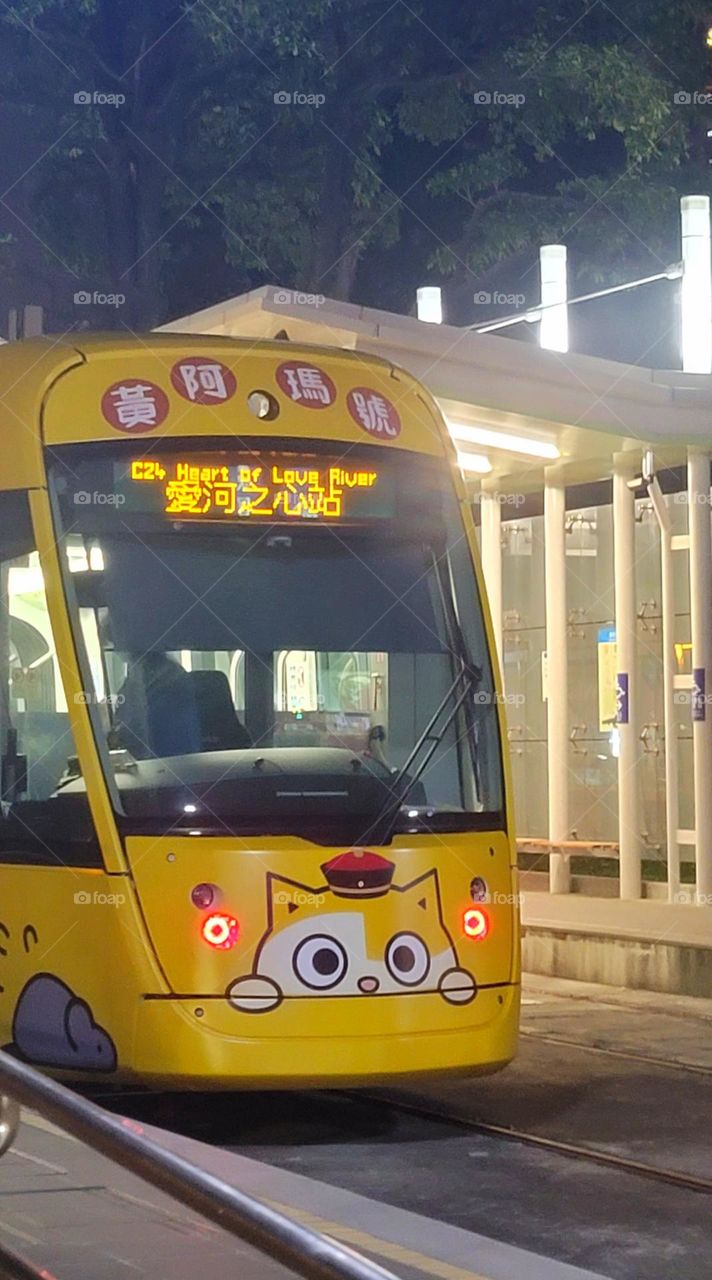 light rail station platform in Taiwan