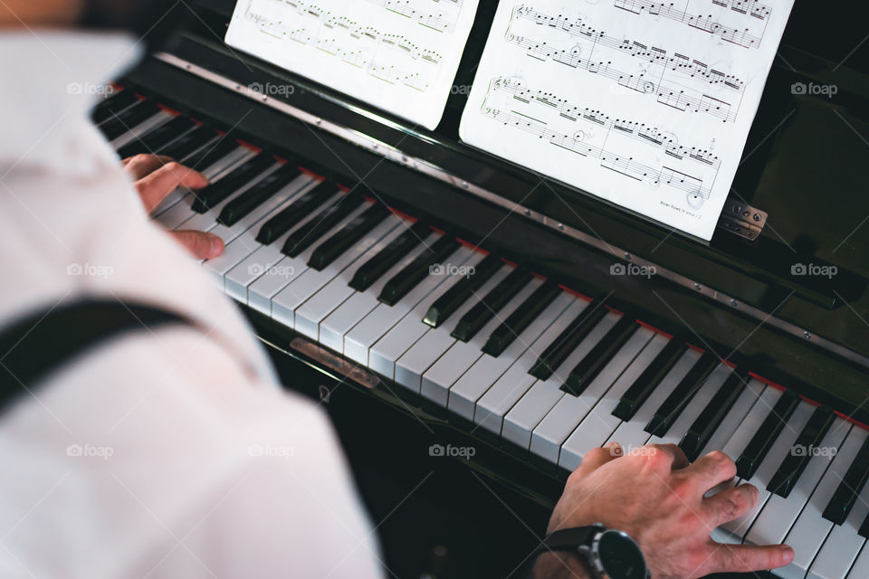 Man playing a piano 
