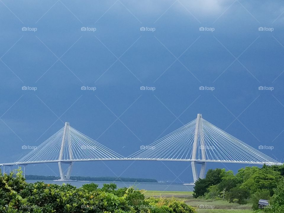 Cloudy Aurthur Ravenel Bridge