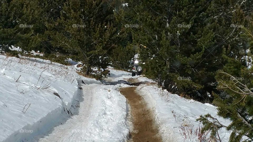 Bit of Snow on the trail - this will be interesting