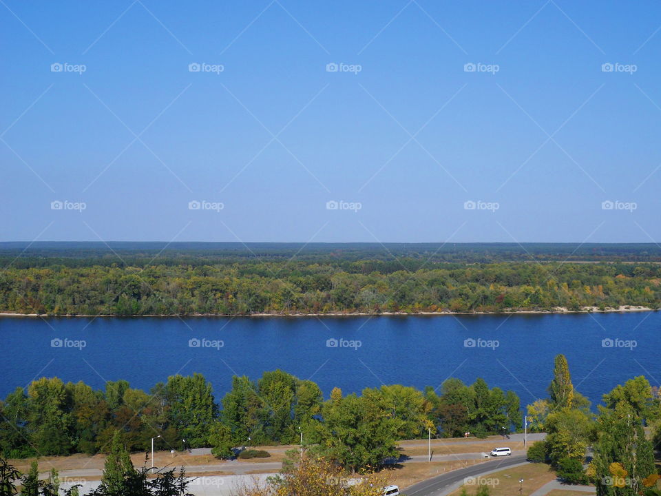 boundless water spaces of the Dnieper River in Ukraine