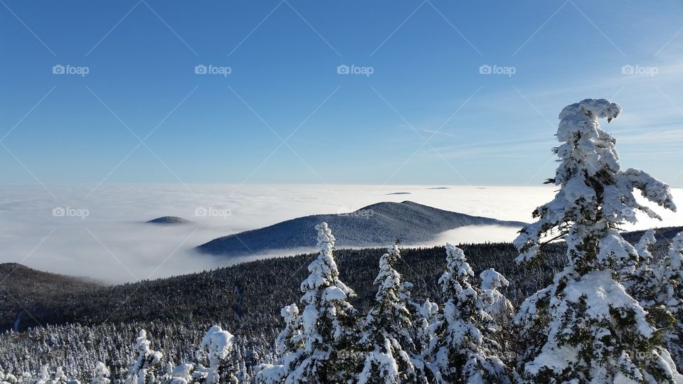 A winter view from Killington Peak, Vermont