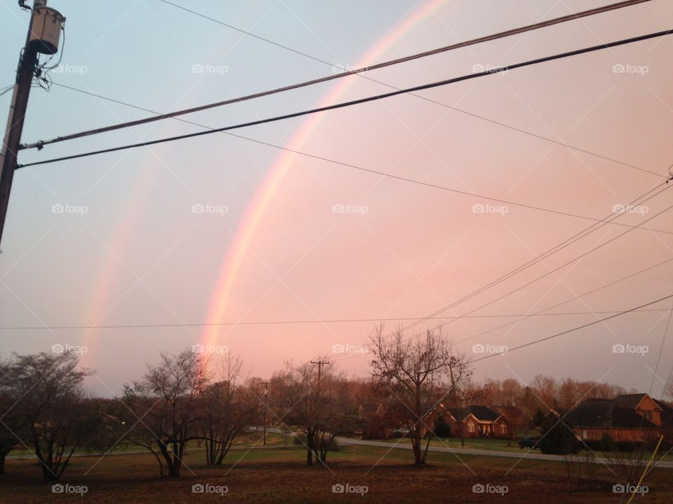 Christmas morning 2015 double rainbow