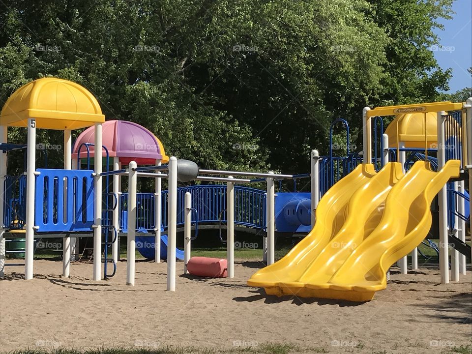 Bright playground equipment