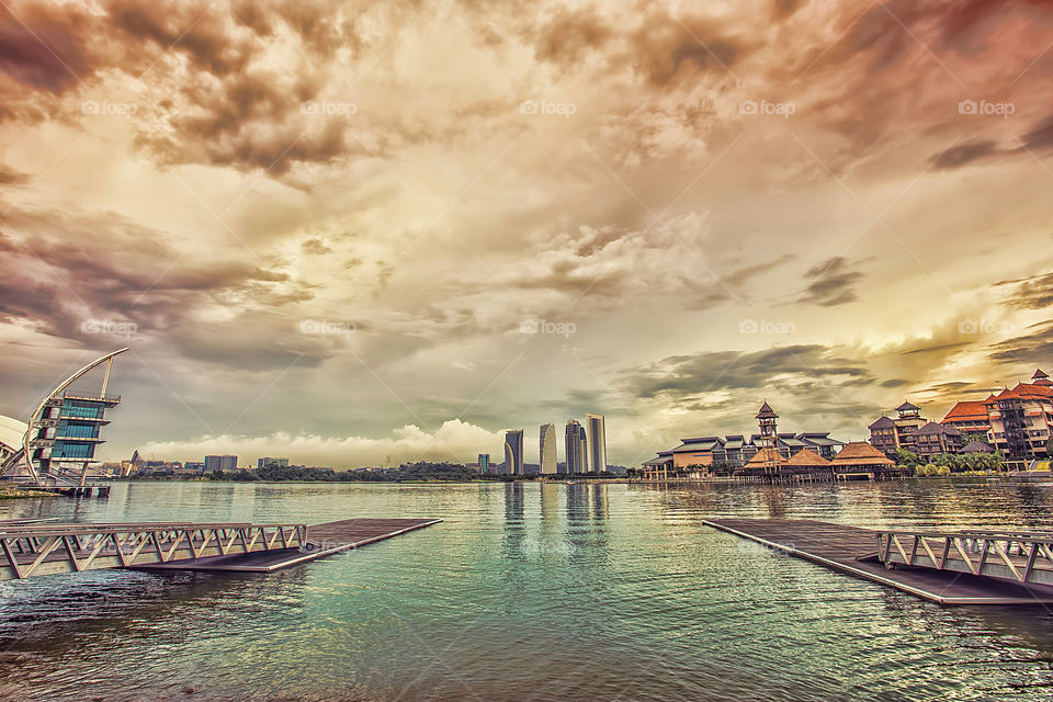 Pier on lake at Putrajaya