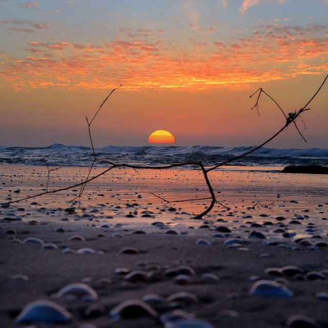 Beach, Sunset, Sand, Sea, Ocean