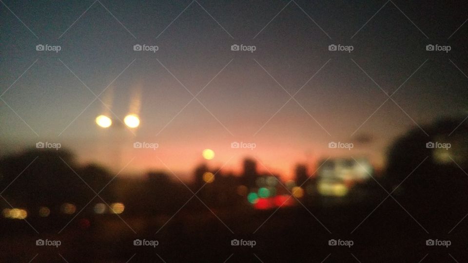 Sunset, Evening, Light, Landscape, Blur