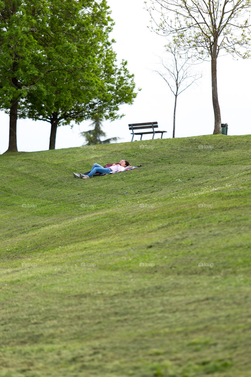 People enjoying spring