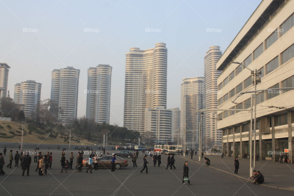 Modern apartments in Pyongyang North Korea 