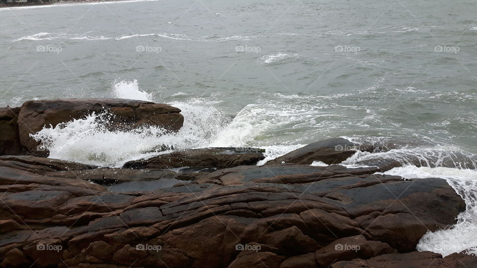 Rocks, waves, ocean