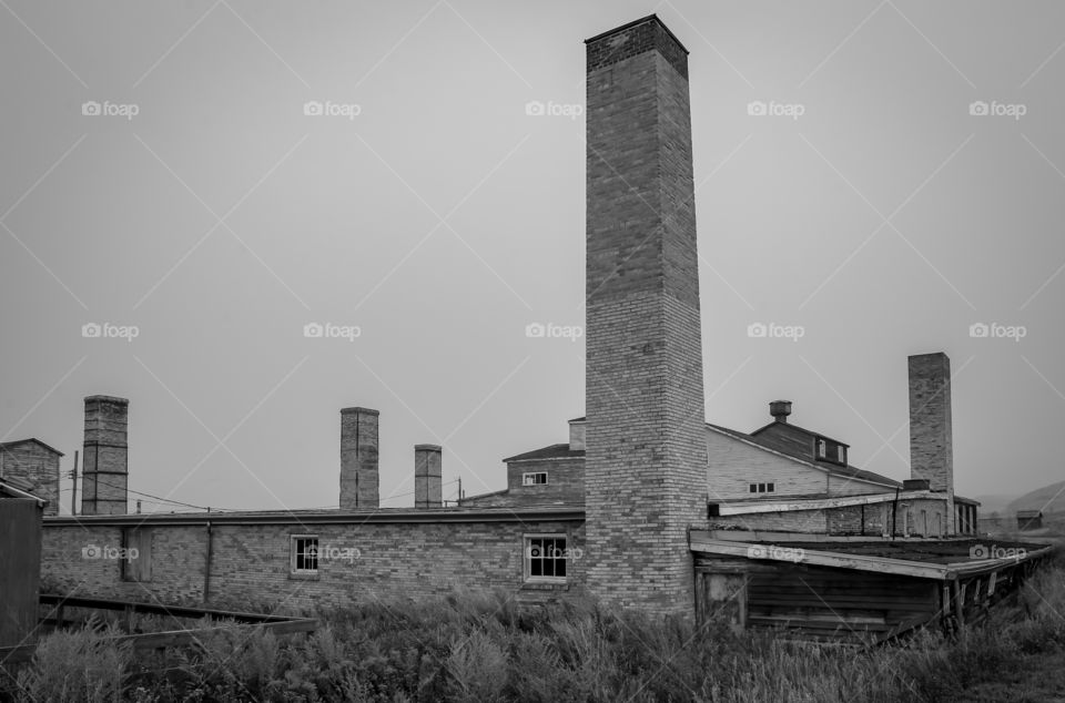 Old brick factory blackandwhite 