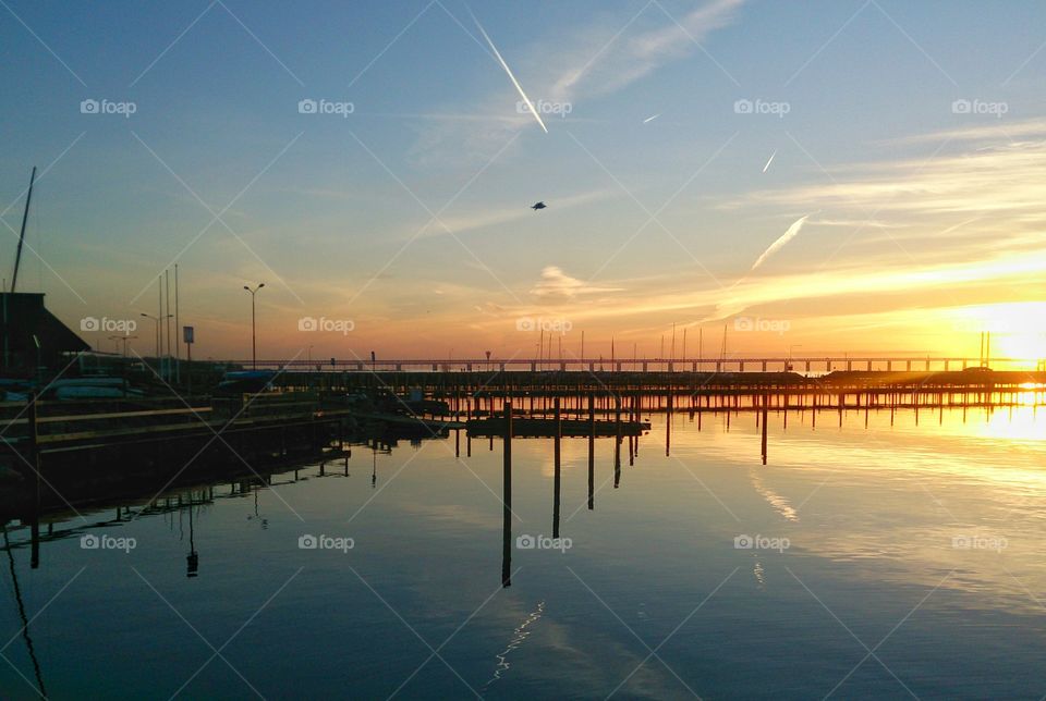 Sunset in empty Marina 