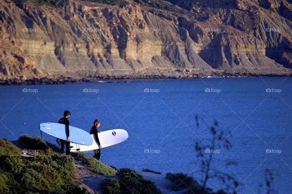 Surfer in Morocco beach 