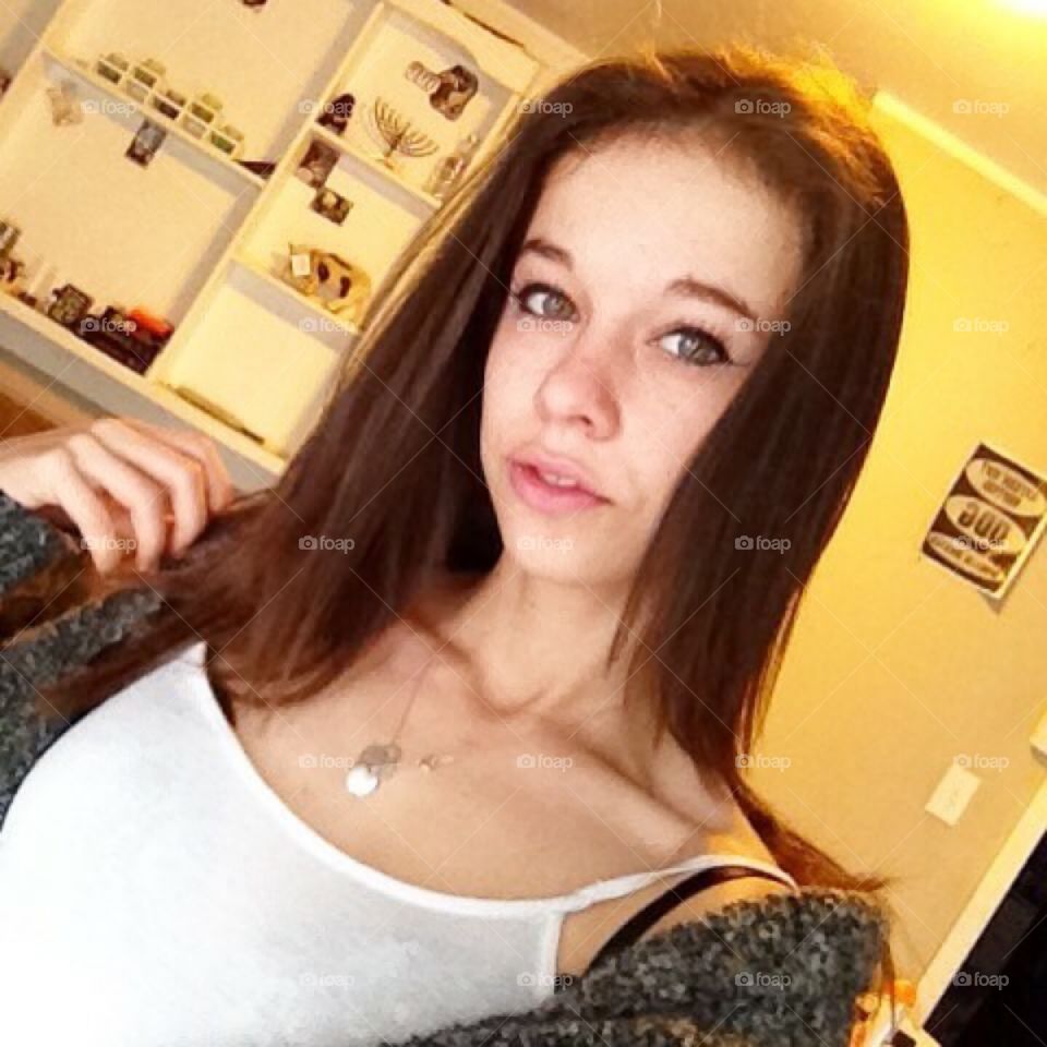 Brunette with green eyes