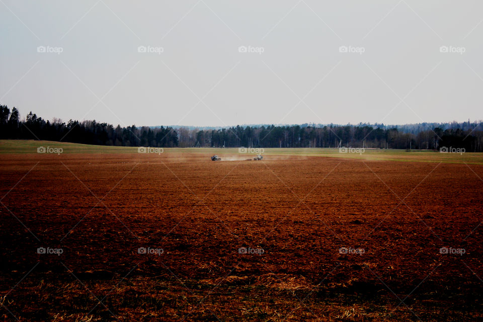 Tractors on the field