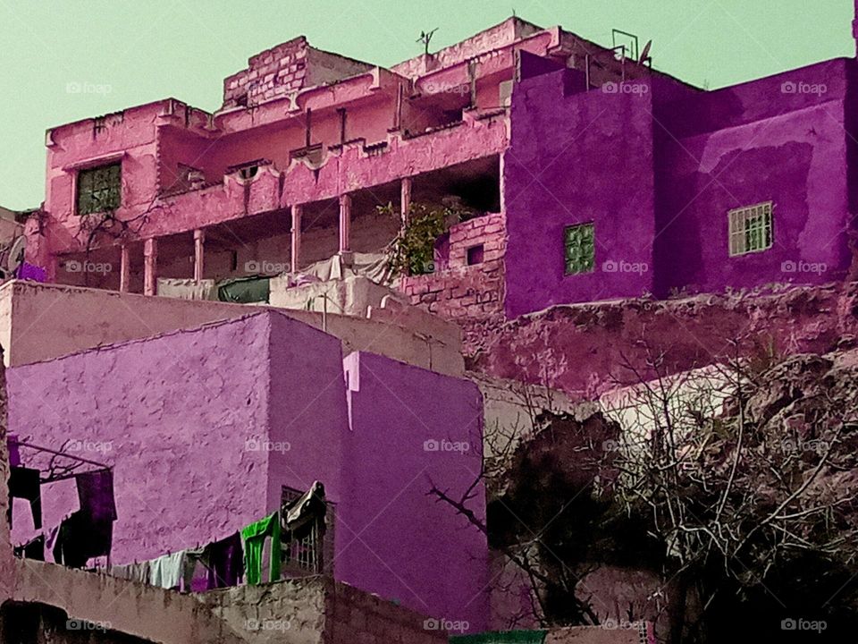 Ancien building in village Bhalil of morocco