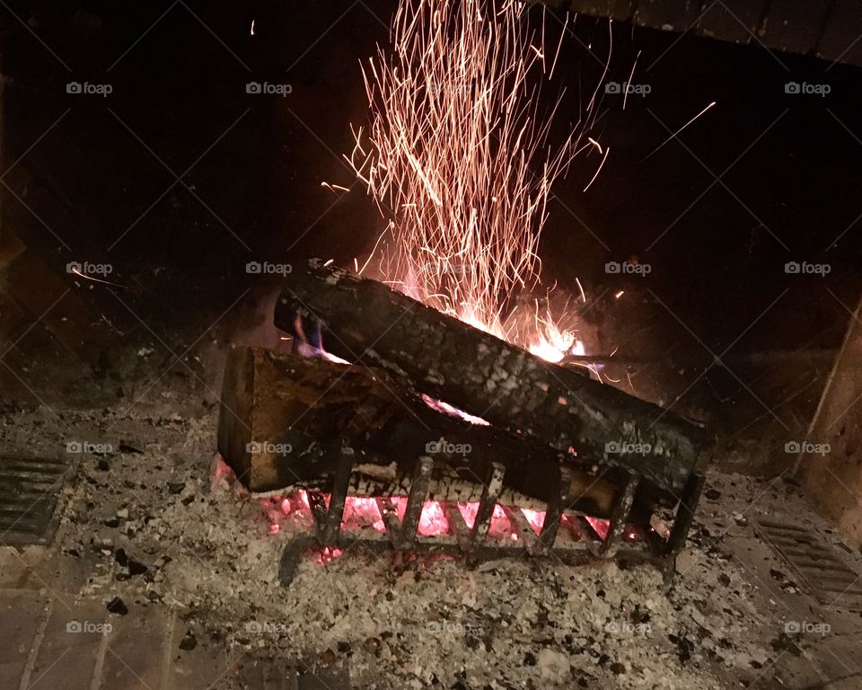 By the fire in winter