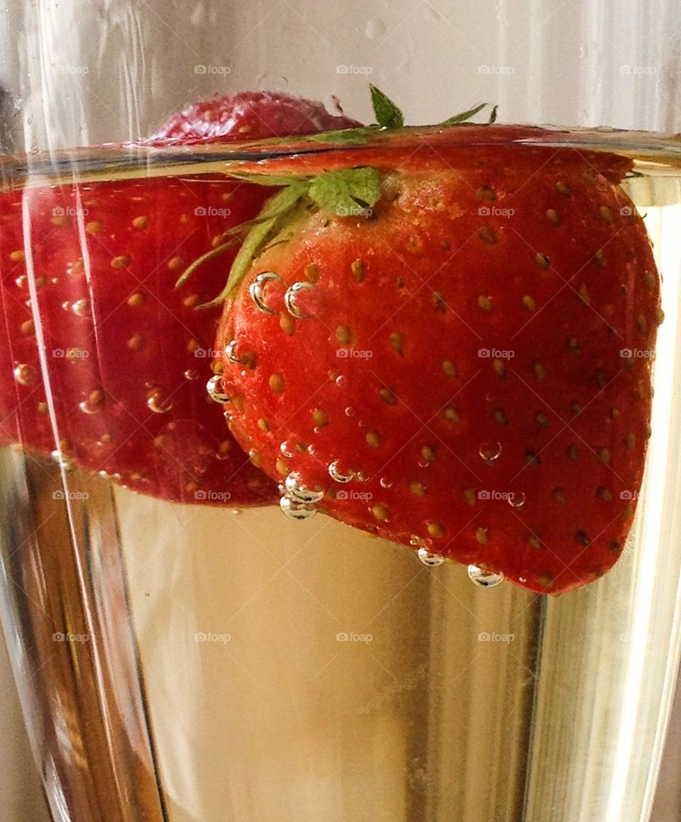 Floating strawberries