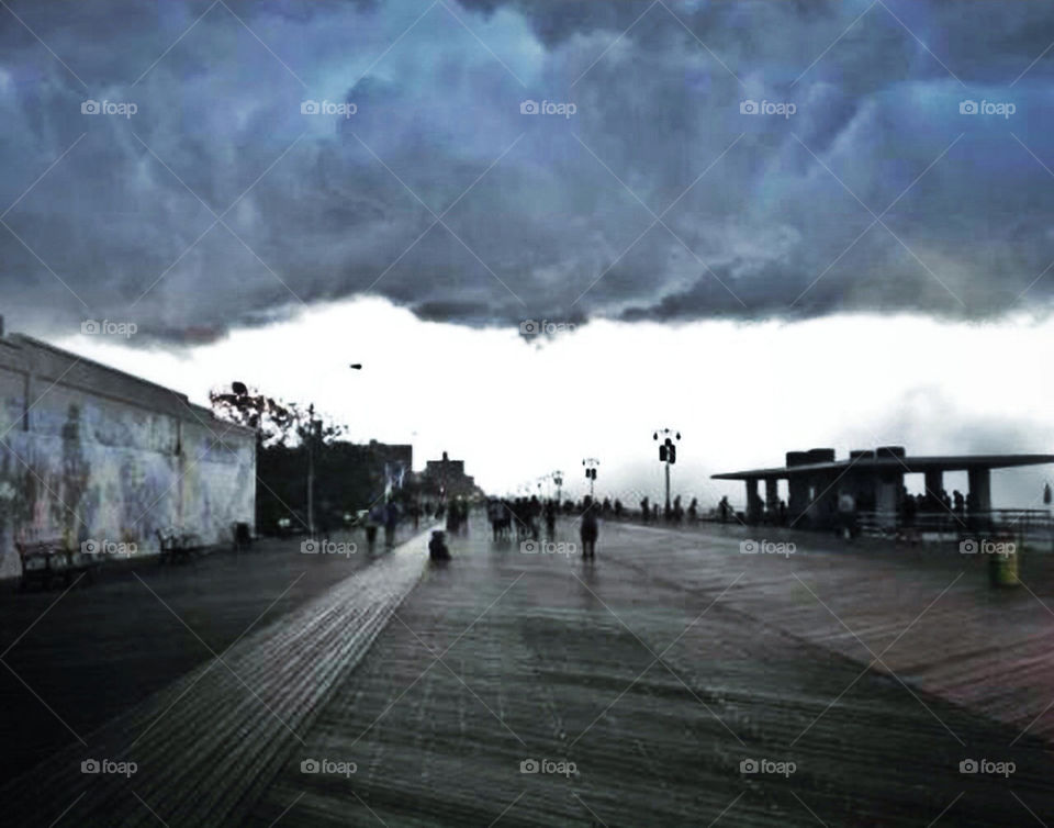 beach clouds storm thunder by shawnhileman47