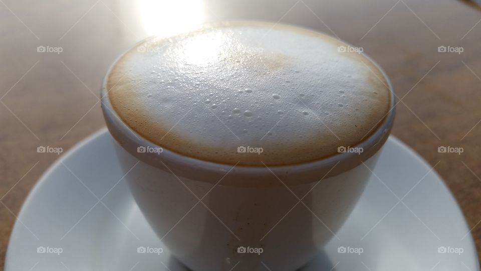 coffee with sunrise