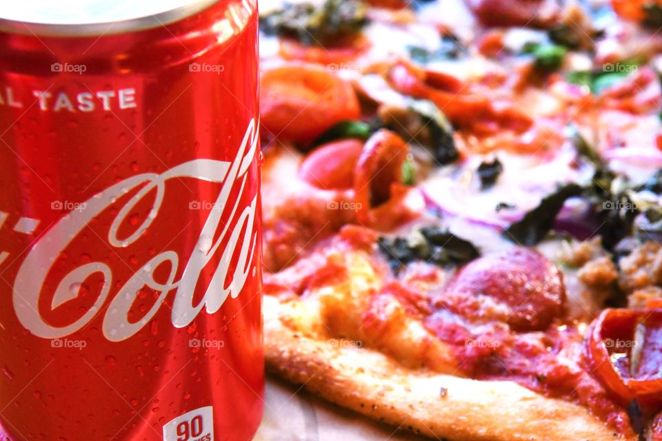 Pizza with Coke