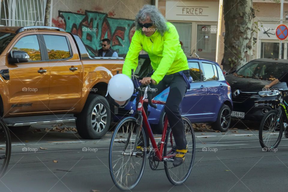 Cyclist at the "Cyclists of the streets of Belgrade city" event