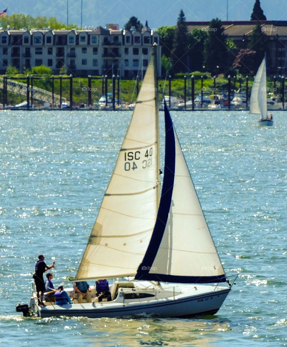 Sailing is Fun. A day of sunshine and sailing on the Columbia River