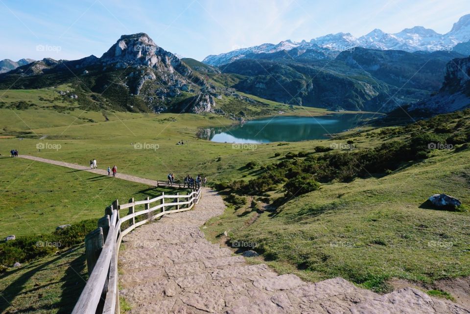 Nature#mountains#lake#path#greengrass