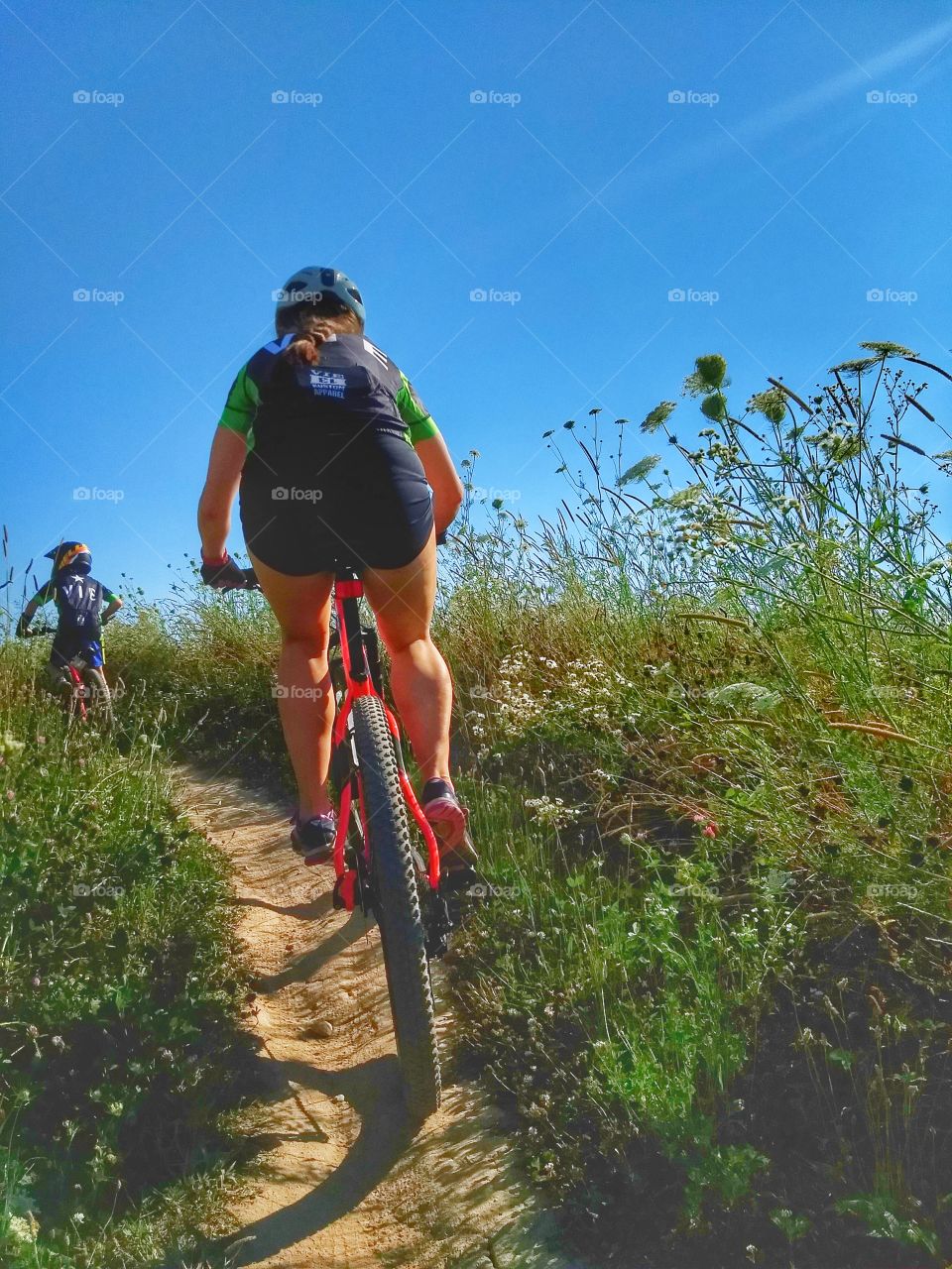 view from behind mtbing