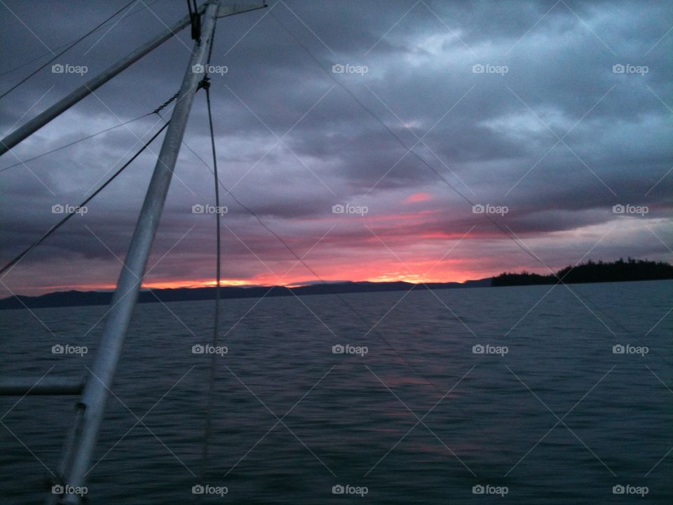 fishing boat ocean sunset
