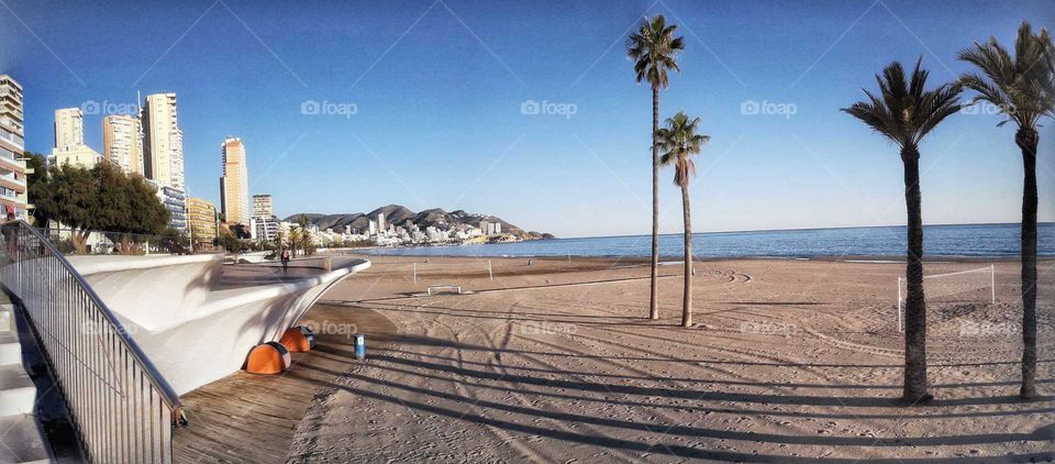 Poniente beach, Benidorm, Spain