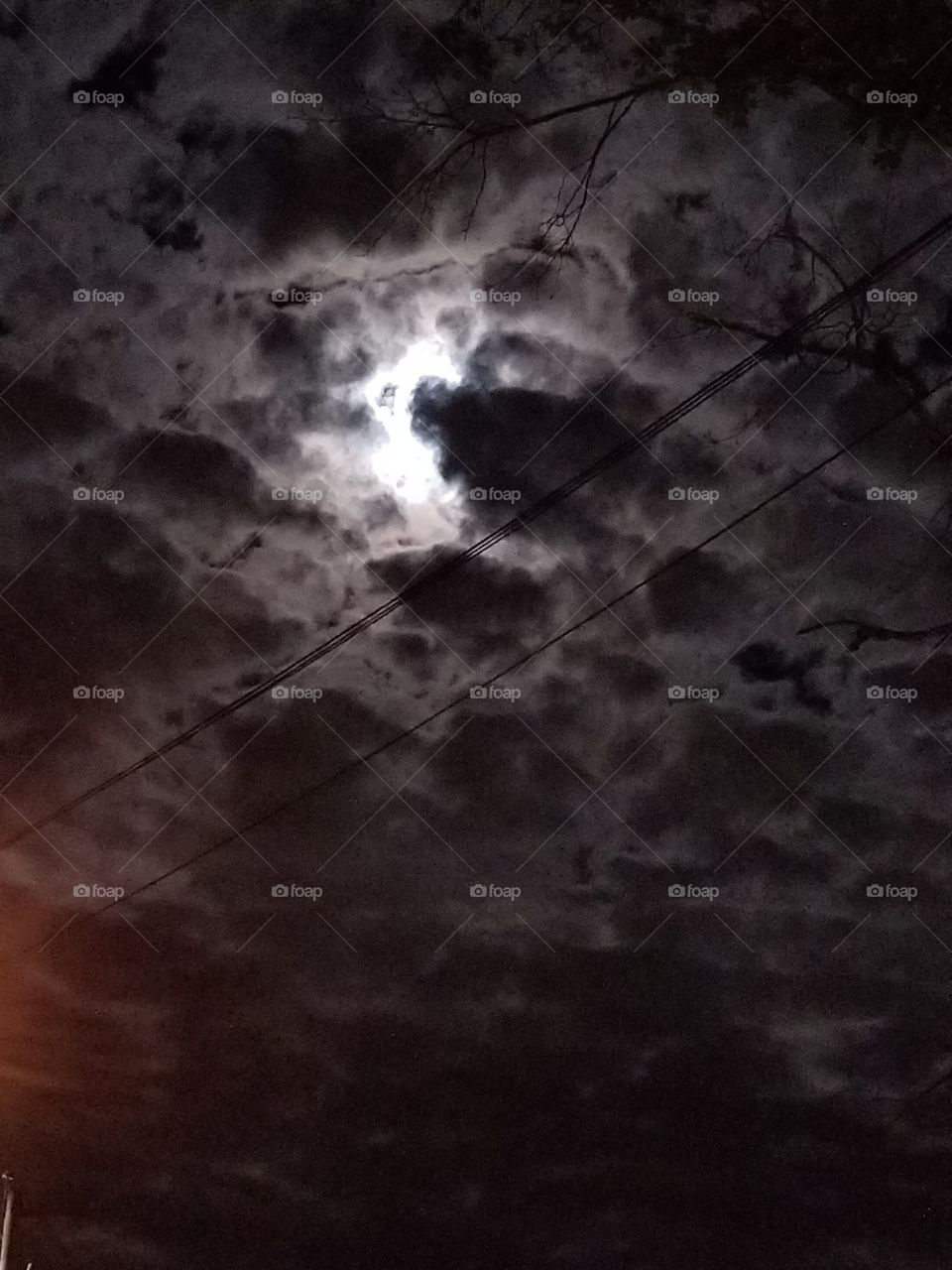 Dark night sky cloudy