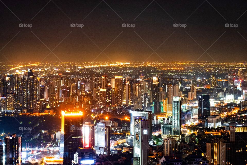 Night light of city scape ,Bangkok Thailand