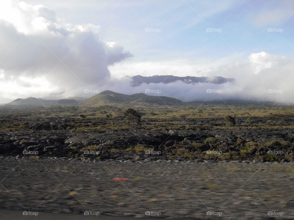 Foothills and craters of Mauna Kea. 