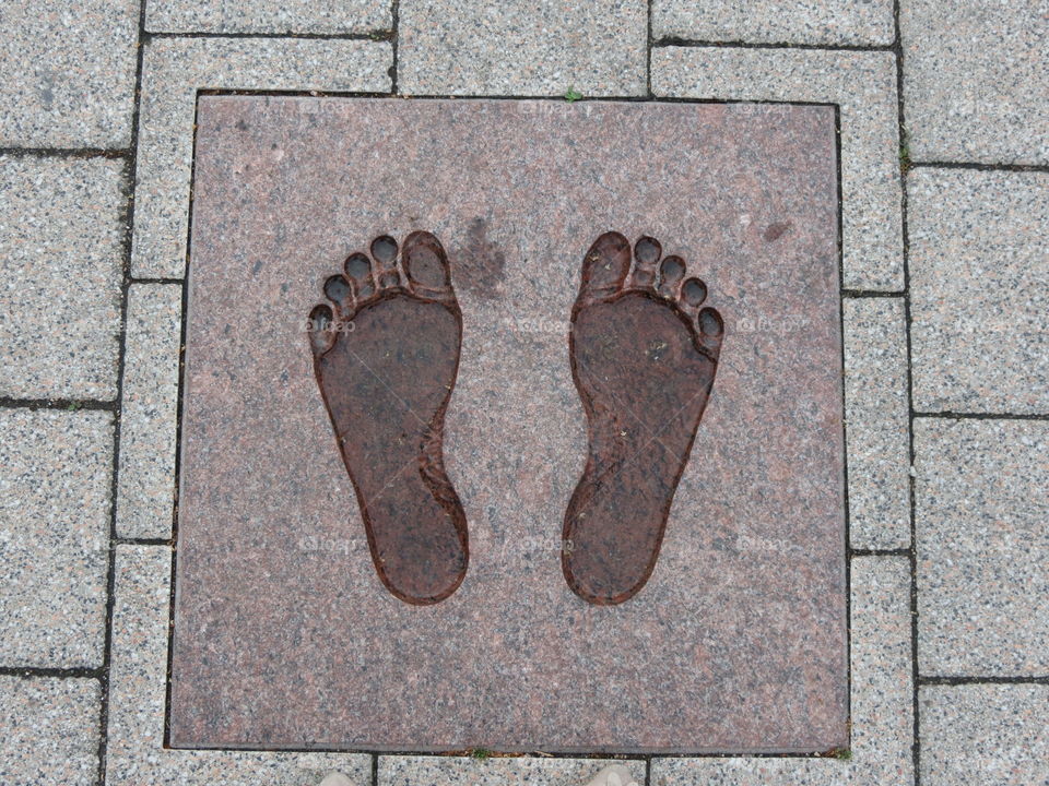 The Baltic Way. The feet represent a random participant of the Baltic Way