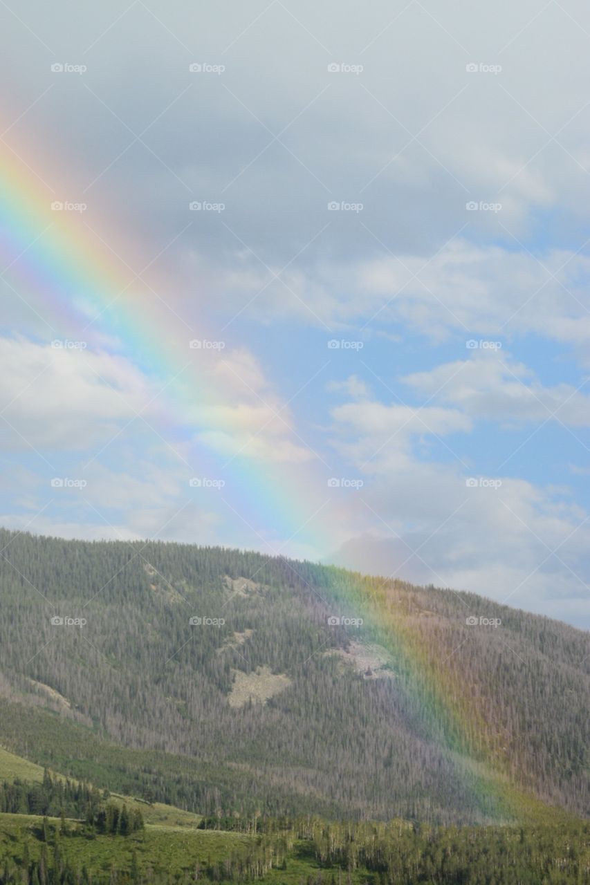 Rainbow on foothill