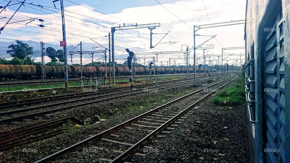 Wagon in railway track