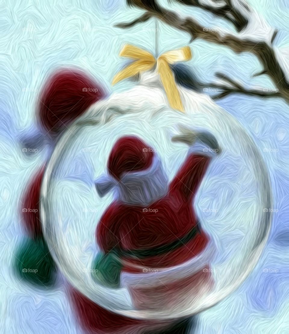 Abstract Santa Ornament