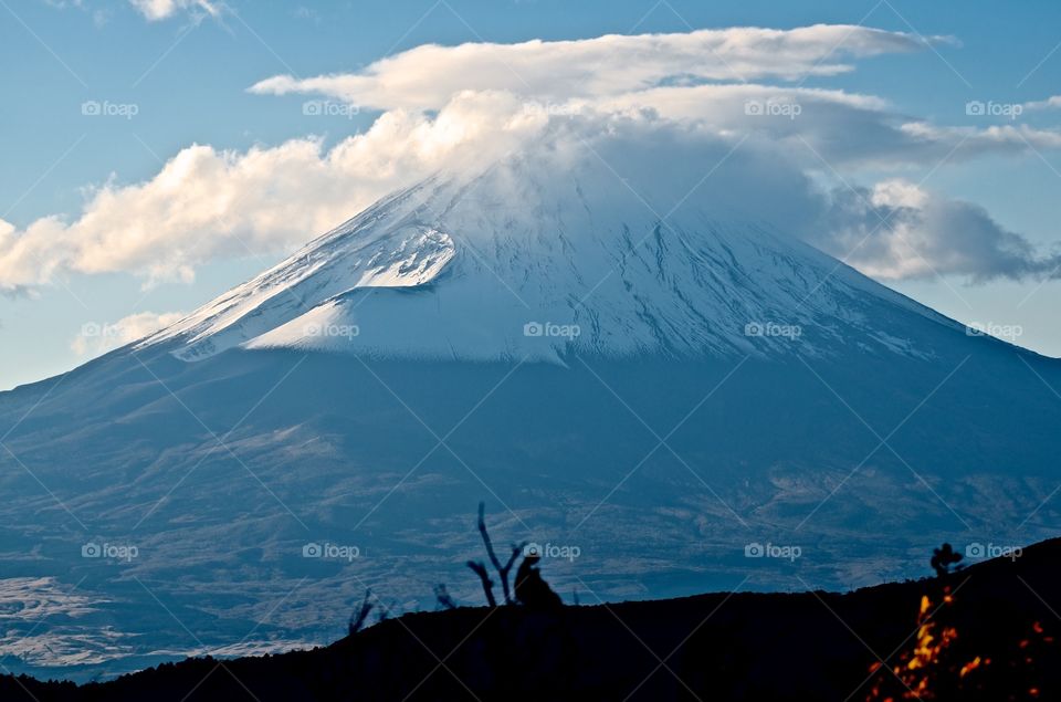 Mount Fuji with a morning cloud cap