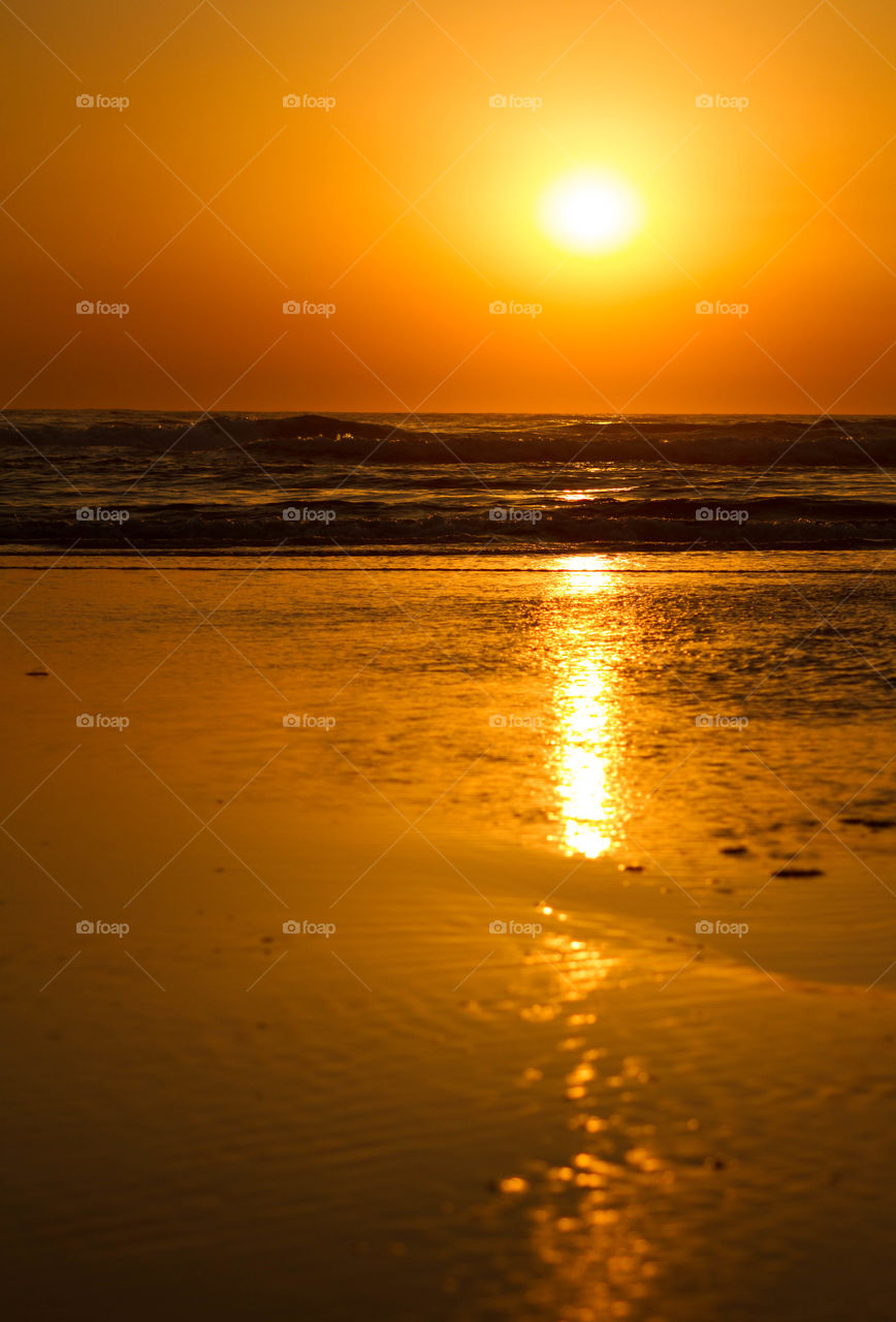Yellow Reflection Ocean Sunrise 