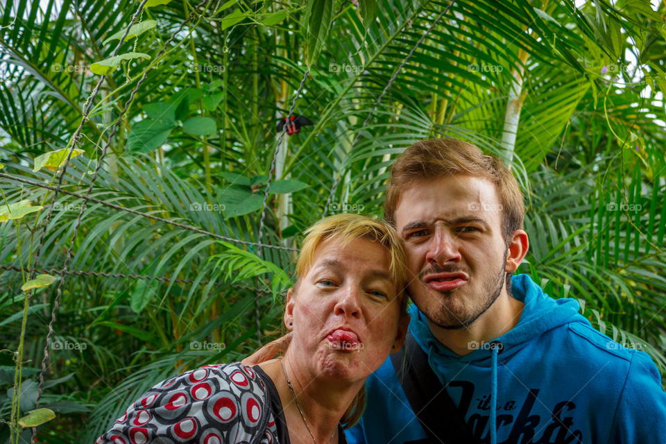 Mum & Son making funny faces