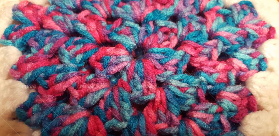 Close-up of a knitted wool
