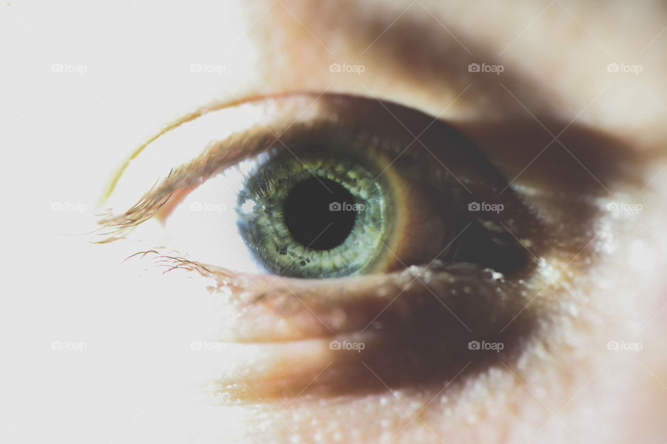 Beautiful and detailed close-up of an aqua eye