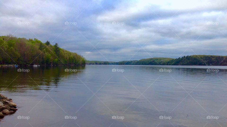 Cloudy day over the lake