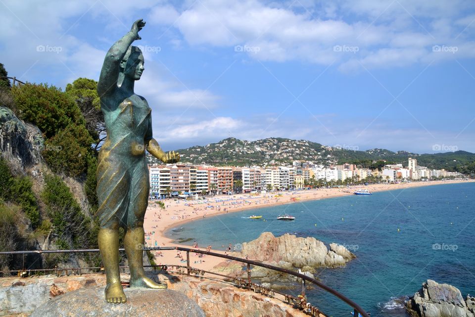 Landscape of Lloret de Mar beach in Spain